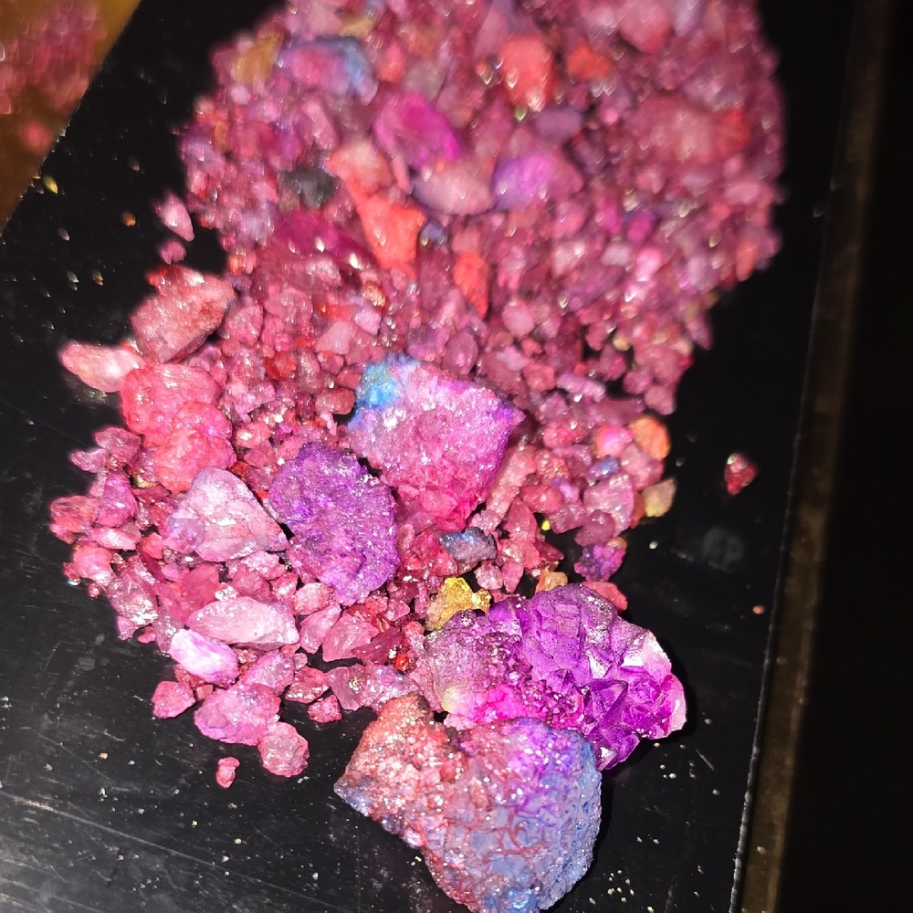 Dyed Vibrant Pink and Purple Crystals